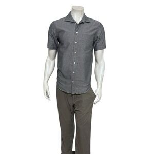 Zadig & Voltiare Men’s Grey Swan Rock Short Sleeve Button Shirt